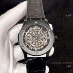 Copy Hublot Classic Fusion All Black skeleton Men Watch 43mm